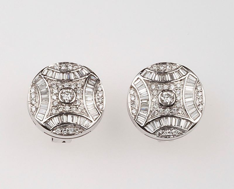 Pair of diamond earrings  - Auction Fine Jewels - II - Cambi Casa d'Aste