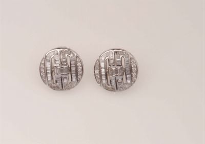 Orecchini con Diamanti Taglio Rotondo e Baguette