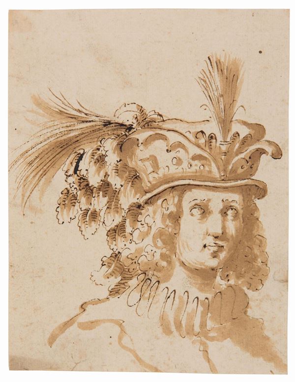 Baccio Del Bianco (1604-1656) Figura con grande copricapo