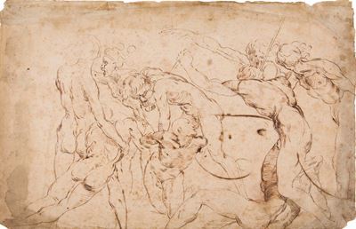 Scuola Italiana del XVII Secolodisegno da Raffaello per lo Studio della Battaglia di Cascina