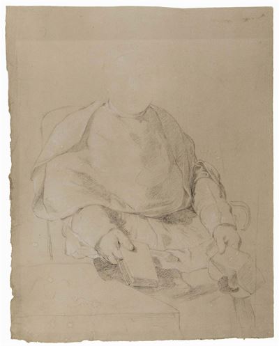Jacopo Alessandro Calvi Detto il Sordino (1740-1815)studio per Figura di Prelato