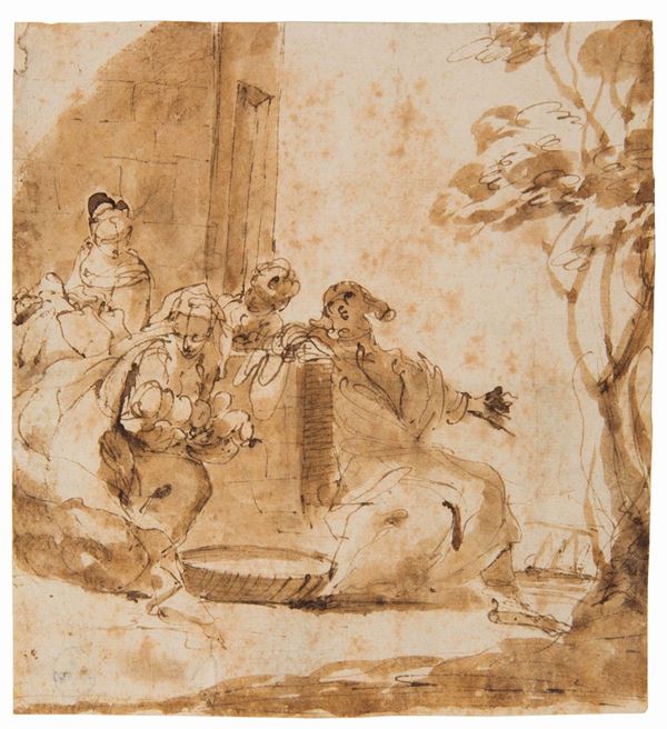 Scuola bolognese del XVIII secolo Scena con figure
