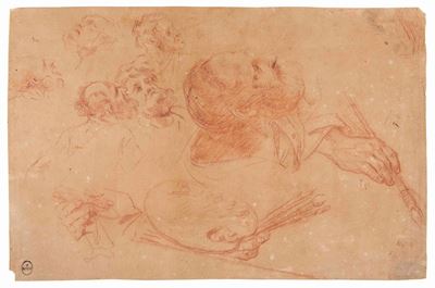 Giuseppe Antonio Petrini (carona 1677-1758) Attribuito Astudio di S. Luca che Ritrae la Vergine