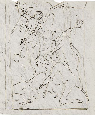 Scuola Francese del XVIII Secololotto di Tre Disegni