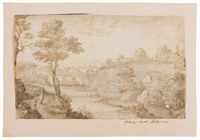 Gianpiccoli Bellunesepaesaggio con Figure