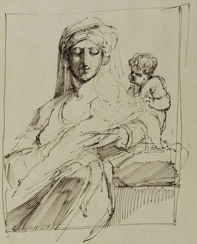 Luigi Sabatelli (1772-1850)madonna con Bambino e San Giovannino