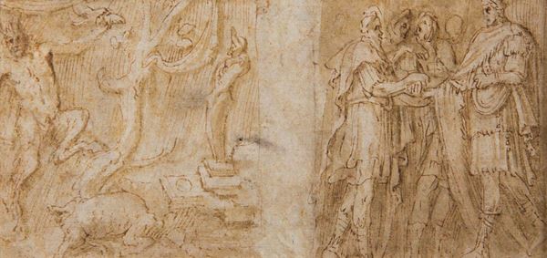 Polidoro da Caravaggio (1497-1543) Studio di un bassorilievo