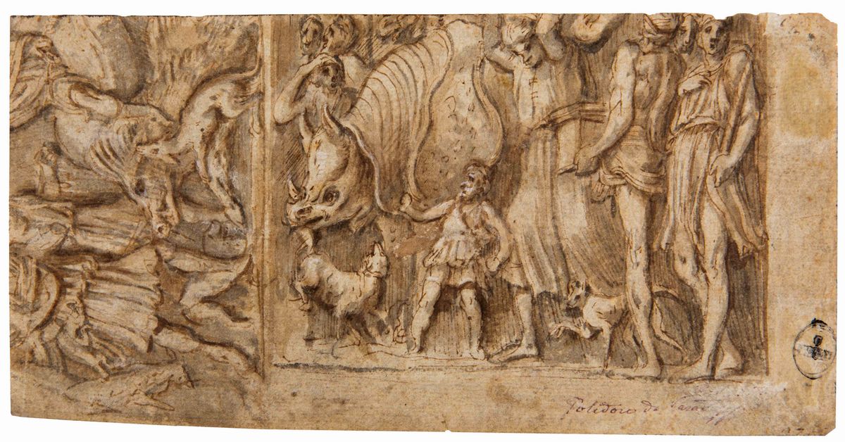 Polidoro da Caravaggio (1497-1543)studio di un Bassorilievo