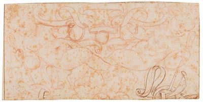 Raffaello Motta (1550-1578) Attribuito Astudio per Decorazione Parietale