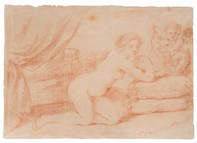 Benedetto il Giovane Gennari (1633-1715)nudo Femminile con Amorino