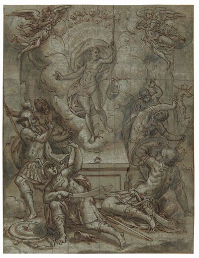Denys Calvaert (1540-1619) Attribuito Aressurezione di Cristo