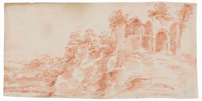 Aniello Falcone (1607-1656)studio di Paesaggio con Rovine
