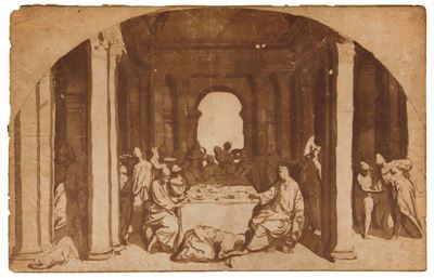 Giuseppe Porta Detto il Salviati (1520-1575) Attribuito Aconvivio