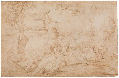 Domenico Campagnola (1500-1564)cristo e gli Apostoli Nell'orto degli Ulivi