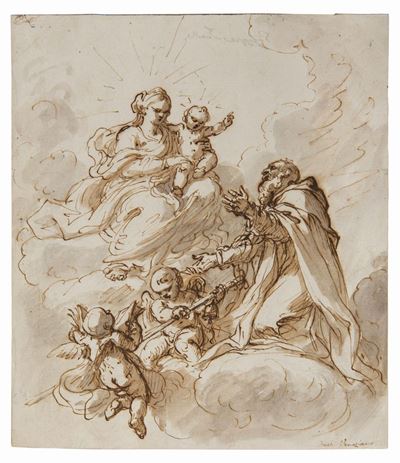 Giuseppe Zocchi (firenze 1711-1767) Attribuito Aapparizione della Vergine