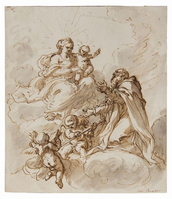 Giuseppe Zocchi (Firenze 1711-1767) attribuito a Apparizione della Vergine