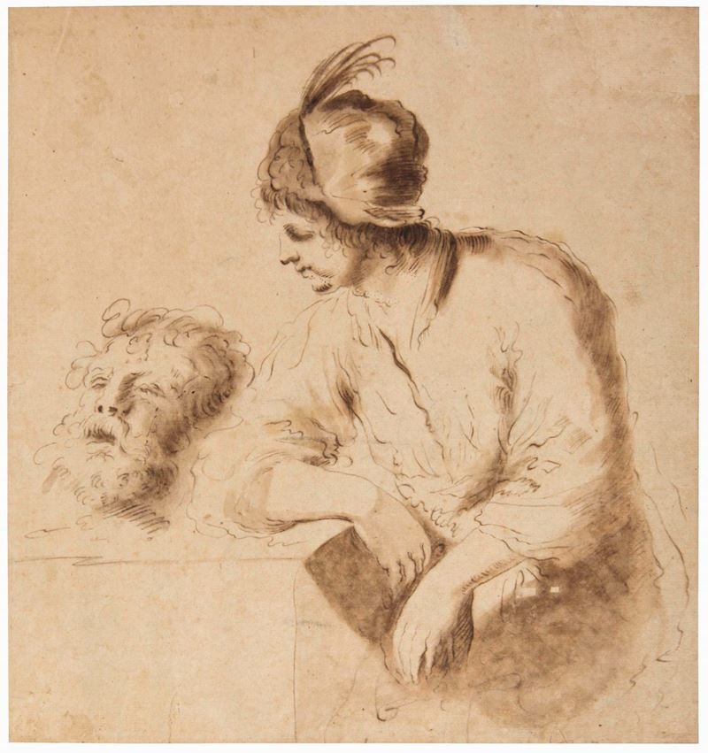 Scuola bolognese del XVII / XVIII secolo Davide  - Auction Old Masters Drawings - II - Cambi Casa d'Aste