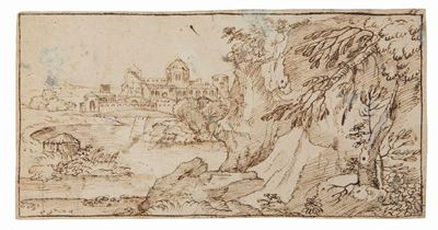 Giovan Francesco Grimaldi Detto il Bolognese (1606-1680)paesaggio