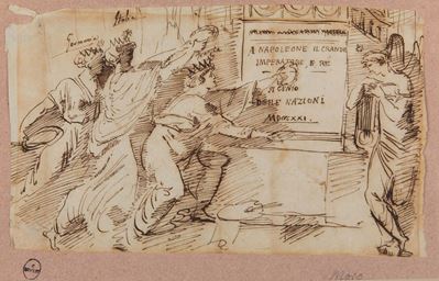 Francesco Morro (1750-1850) Attribuito Aallegoria della Morte di Napoleone
