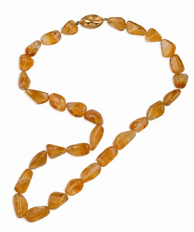 Collana con Quarzo Citrino Burattato