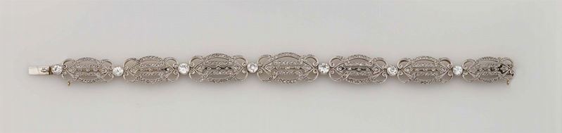 Old-cut diamond, gold and silver bracelet. Musy, Torino  - Auction Fine Jewels - Cambi Casa d'Aste