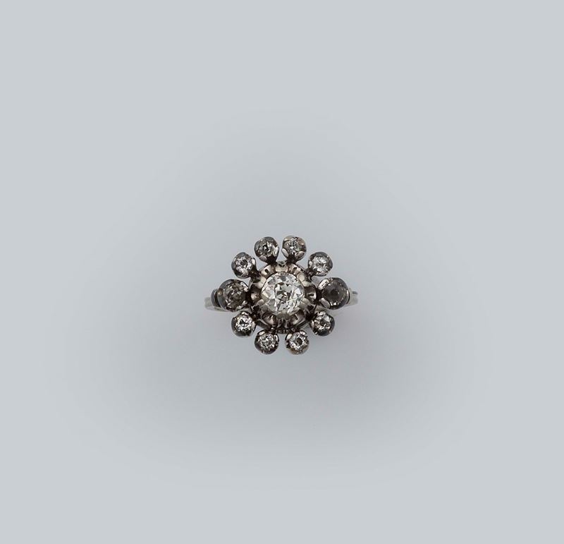 Anello con diamanti di vecchio taglio  - Asta Fine Jewels - II - Cambi Casa d'Aste