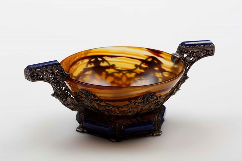 Agate, silver and sodalite bowl  - Auction Fine Jewels - II - Cambi Casa d'Aste