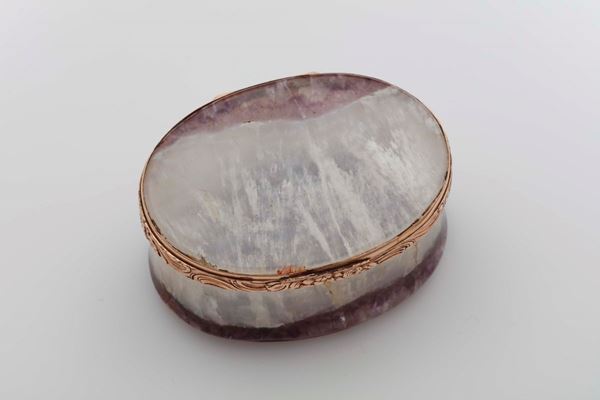 Amethyst and gold oval box