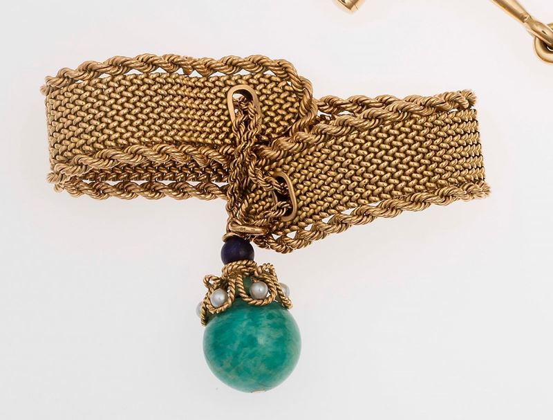 Amazonite and gold bracelet  - Auction Fine Jewels - II - Cambi Casa d'Aste