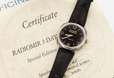 Officine Panerai, Radiomir Firenze, Pam604, No.65/99. Orologio da Polso, in Acciaio, Impermeabile...