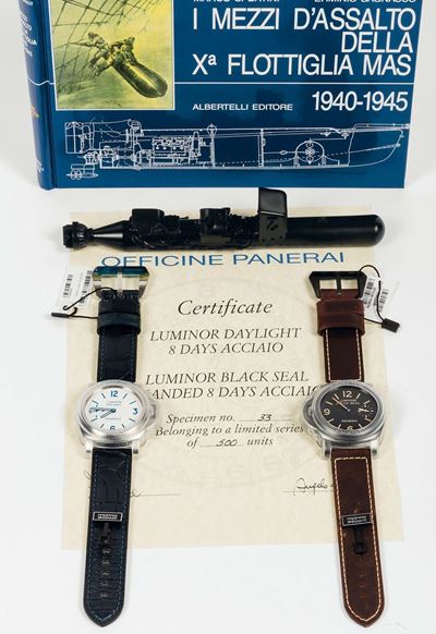 Officine Panerai, Officine Panerai, Luminor Black Seal, Left Handed, Pam 649 And Luminor Daylight...