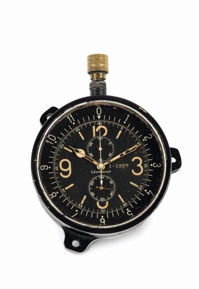 Leonidas, No. 1-1209, Orologio da Cruscotto Aereo in Bachelite con Cronografo. Realizzato Circa n...
