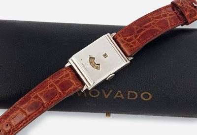 Movado, Jumping Hour. Raro, Orologio da Polso, Ore Saltanti, in Argento. Accompagnato dalla Scato...