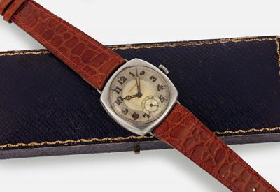 Longines, Cassa No. 4194574, Orologio da Polso, in Argento di Forma Cushion. Accompagnato da Scat...
