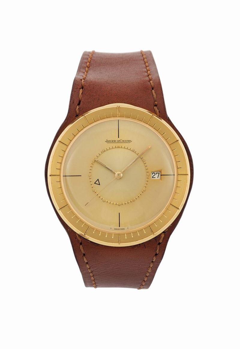 JAEGER LECOULTRE, orologio da polso, laminato oro con funzione di sveglia. Realizzato circa nel 1960, successivamente adattato da un orologio da viaggio  - Asta Orologi da Polso e da Tasca - Cambi Casa d'Aste