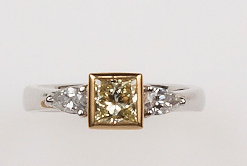 fancy diamond ring  - Auction Fine Jewels - II - Cambi Casa d'Aste