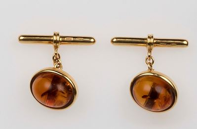 Bottoni da Polso con Quarzo Citrino Taglio Cabochon