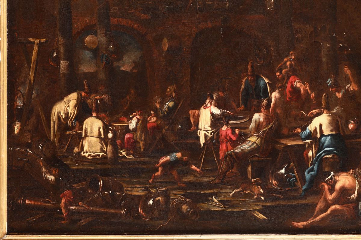Alessandro Magnasco (genova 1667-1749)soldati e Picari in un Interno