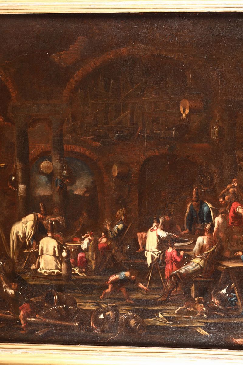 Alessandro Magnasco (genova 1667-1749)soldati e Picari in un Interno