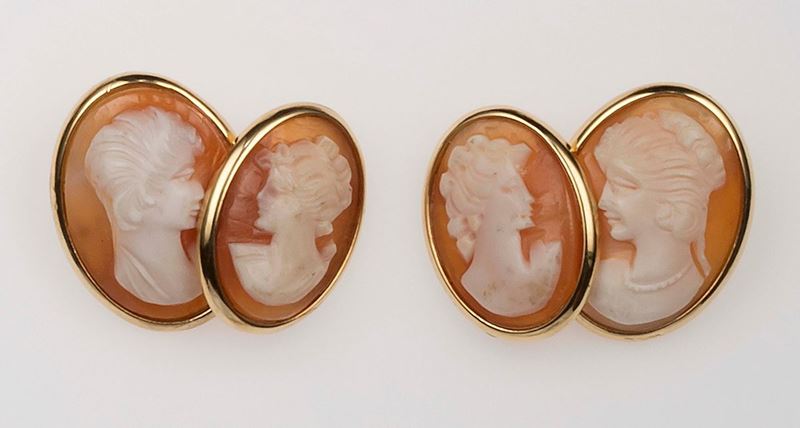 Pair of cameo cufflinks  - Auction Fine Jewels - II - Cambi Casa d'Aste