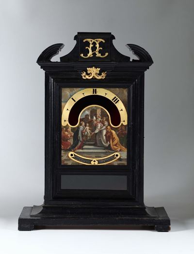 Cassa da Orologio Notturno con Quadrante Dipinto, Periodo Inizi '700 Circa.