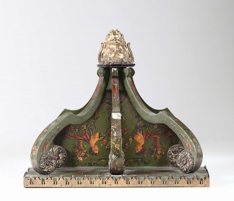 Mensola Luigi XV in legno laccata vernis Martin con rappresentazioni floreali  - Auction From the Collection of a Maître-Horloger - Cambi Casa d'Aste