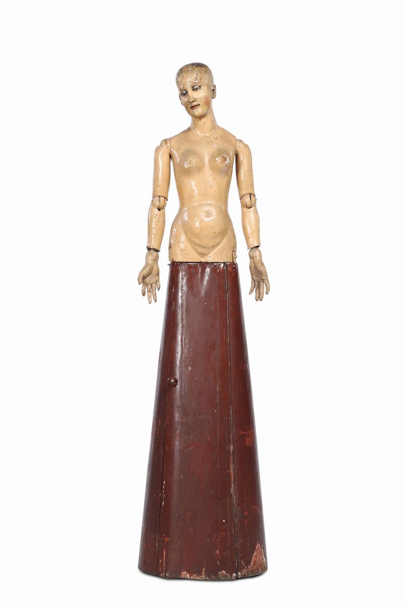 Manichino snodabile in legno dipinto, XVIII secolo  - Asta Antiquariato - Cambi Casa d'Aste