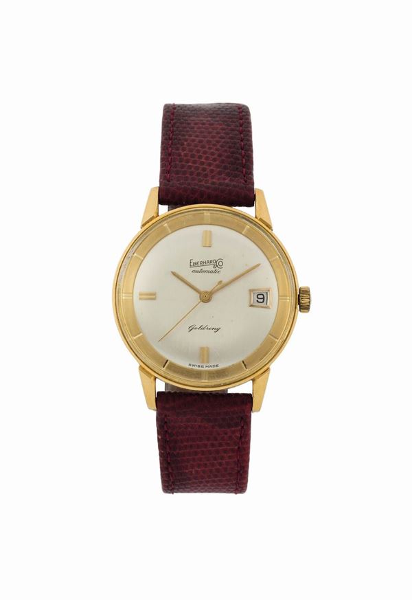 EBERHARD, Automatic-Goldring, 18K yellow gold wristwatch with date. Made circa 1960