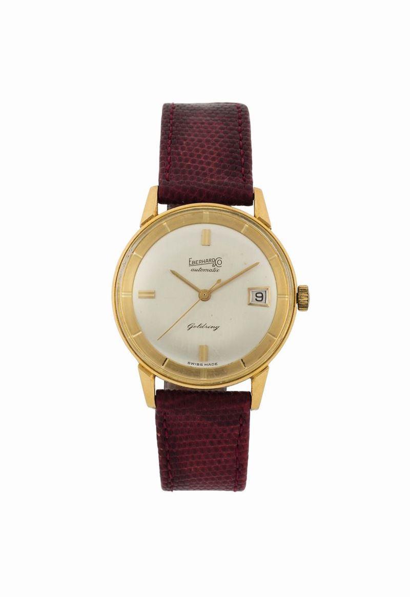 EBERHARD, Automatic-Goldring, 18K yellow gold wristwatch with date. Made circa 1960  - Auction Watches and Pocket Watches - Cambi Casa d'Aste