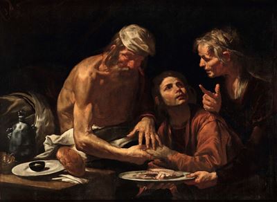 Gioacchino Assereto (genova 1600-1649)isacco Benedice Giacobbe
