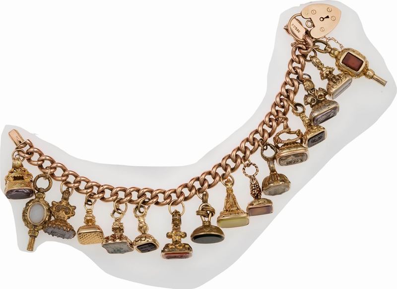 14 karat gold charm bracelet  - Auction Fine Jewels - II - Cambi Casa d'Aste