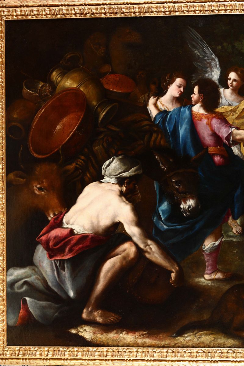 Bartolomeo Guidobono (savona 1654 - Torino 1709)viaggio di Giacobbe e Rachele