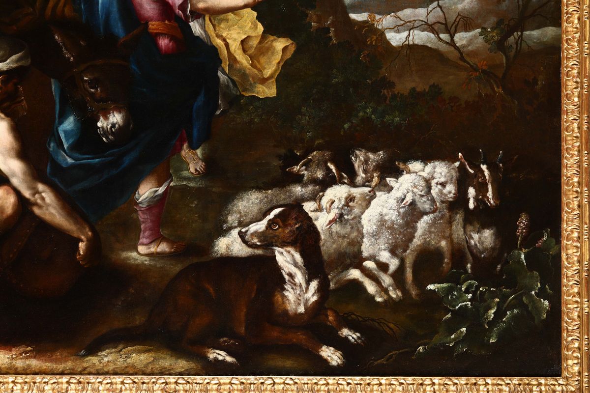 Bartolomeo Guidobono (savona 1654 - Torino 1709)viaggio di Giacobbe e Rachele