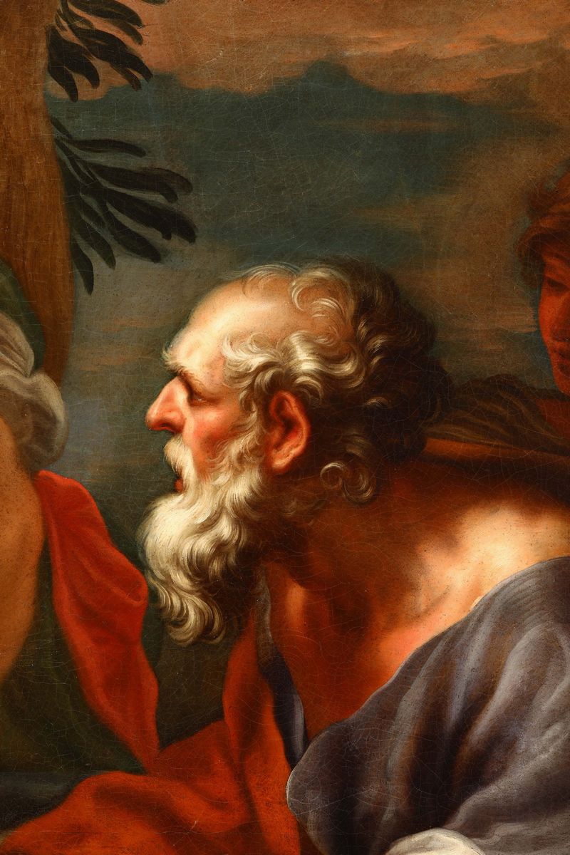 Domenico Piola (genova 1627-1703)abramo e gli Angeli